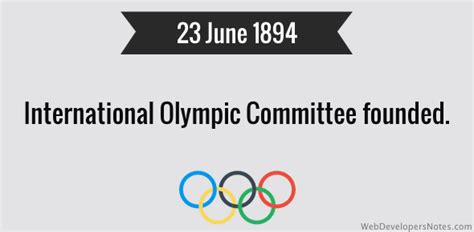 International Olympic Committee founded