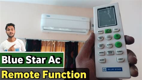 Blue star ac remote control function - YouTube