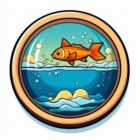 Premium AI Image | A fish in a round fish bowl