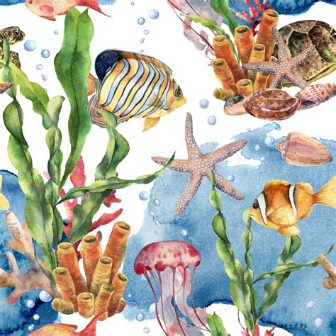 Watercolor Coral Reef jigsaw puzzle in Under the Sea puzzles on TheJigsawPuzzles.com