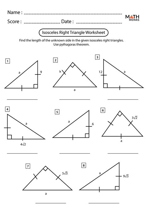 Isosceles Triangle And Equilateral Triangle Worksheet