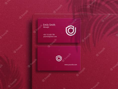 Premium PSD | Business card red Photoshop Mockup