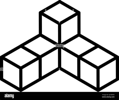 3d Cube icon, symbol illustration. Building, cargo icon. Squares cubic, cubism graphic - stock ...