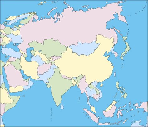 Map Of Asia Without Countries - Guinna Hyacinthia