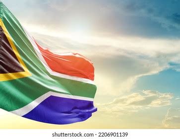 South Africa National Flag Waving Beautiful Stock Photo 2206901139 ...