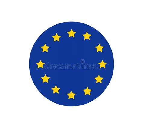 Round European Union Flag Vector Icon Isolated Stock Vector ...