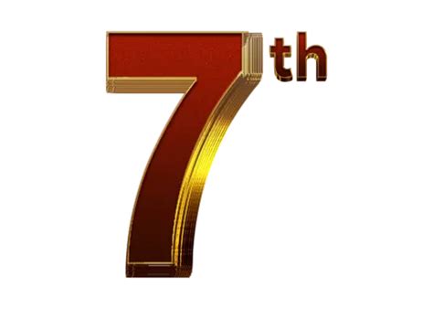 7th Number Digit Light Red 3d, Shiny 7th Number, 7th Number Digit, 7th Number PNG Transparent ...