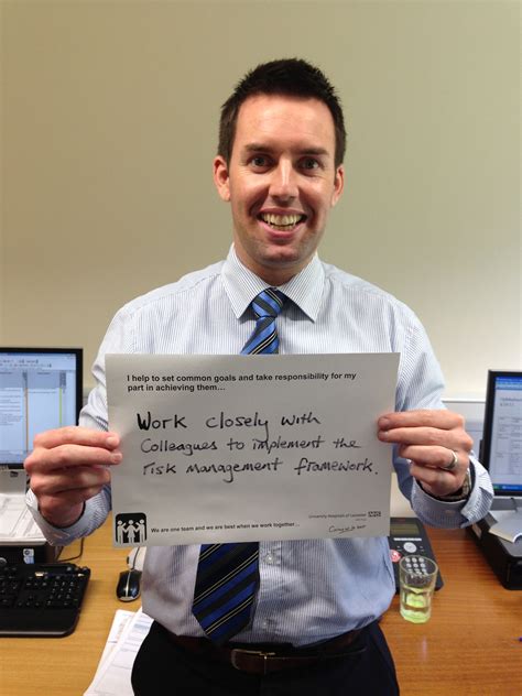 Richard Manton, Risk & Safety Manager: "...work closely with colleagues to implement the risk ...