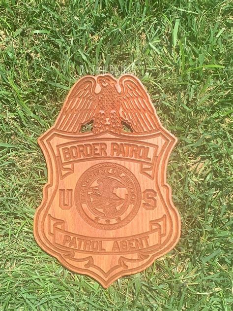 US Border Patrol Carved Wooden Badge // Border Patrol Agent // | Etsy