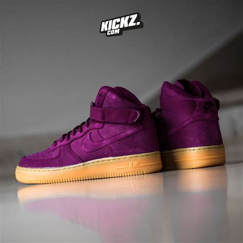 Purple boots with gum sole! The Nike Air Force 1 'Bordeaux' is available now on KICKZ.com and in ...