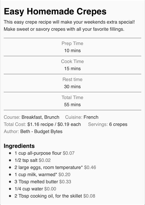 Pin by Doris Owen on Breakfast/Brunch in 2022 | Easy crepe recipe ...