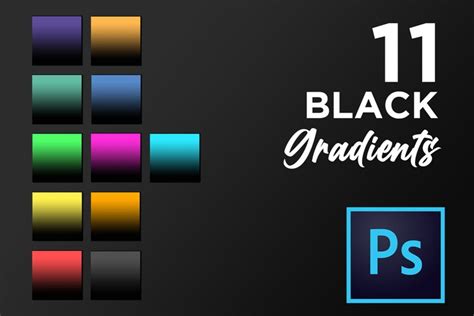 Adobe Photoshop black gradient pack GRD gradients