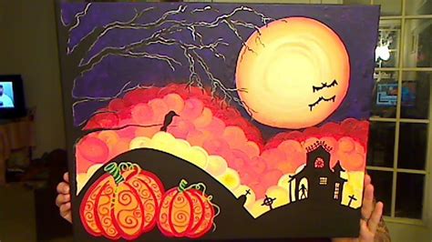 How To Paint A Halloween Scene with Acrylic Paints....Heathers Hobby ...