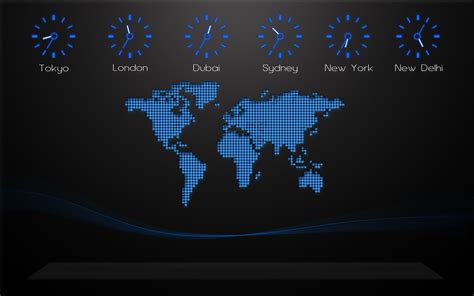 2560x1440 resolution | blue and black world time wallpaper, black background, world map, time ...