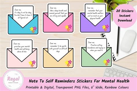 mental health planner stickers | Regal Mindset Stickers | Design Bundles