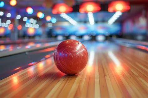 Premium Photo | Bowling ball on glossy lane at vibrant alley