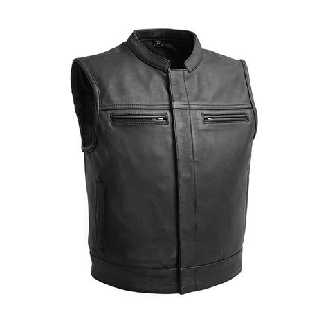 FIM650CDM5X-4X-BLK Lowrider LTR Motorcycle Leather Vest for Men, Black - 4X - Walmart.com