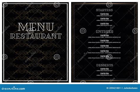 Luxury Fancy Restaurant Menu Design Stock Vector - Illustration of elegance, vector: 209421801