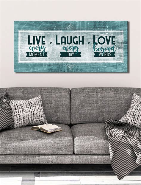 Home Wall Art: Live Every Moment Laugh Every Day V3 (Wood Frame Ready ...