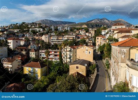 Road To Herceg Novi with Cars in the Center of the Old Town from Above Editorial Stock Photo ...