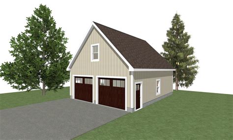 GARAGE PLANS : 26 X 32 2 Car Garage Plans 10' Wall 12/12 Pitch With ...