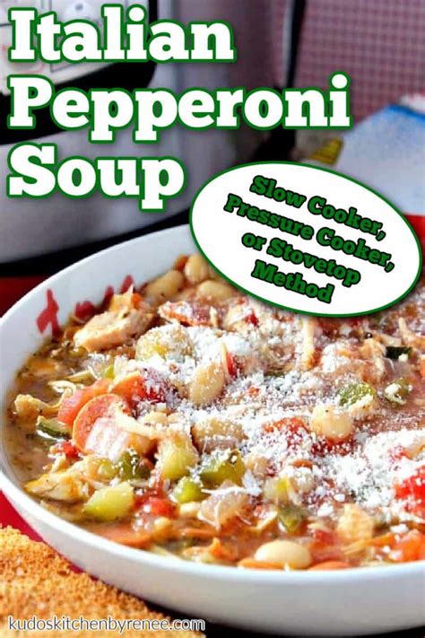 Italian Pepperoni Soup Recipe - Kudos Kitchen by Renee