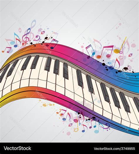 Music bright background with piano Royalty Free Vector Image