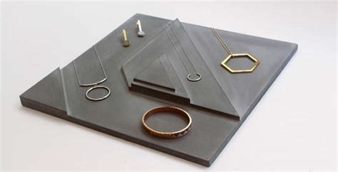 Concrete Jewelry Ring Display Tray Necklace Showcase Storage Holder Organizer - FeelGift