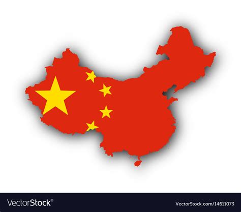 Map and flag of china Royalty Free Vector Image