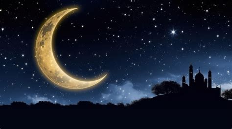 Premium Photo | A moon and stars in the night sky