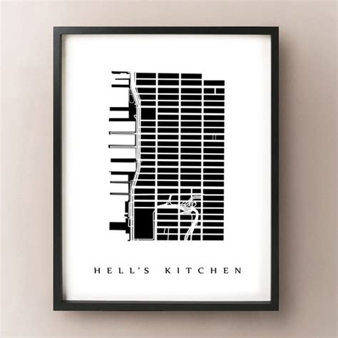 Manhattan Map Hells Kitchen - Etsy