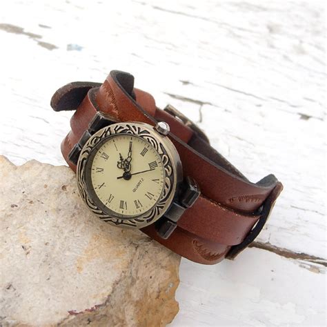 Women's Leather Cuff Watch Women Wrist Watch Leather - Etsy