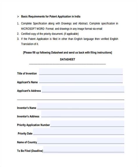 Patent Application - 6+ Examples, Format, Pdf, Tips