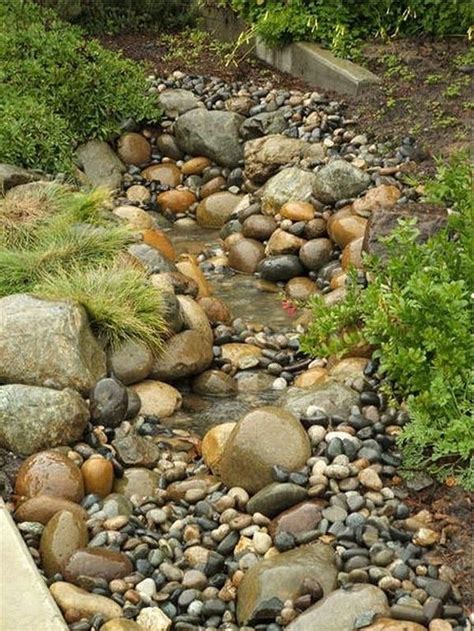 48 Outstanding River Rocks Design Ideas For Front Yard Landscapes | River rock garden, River ...