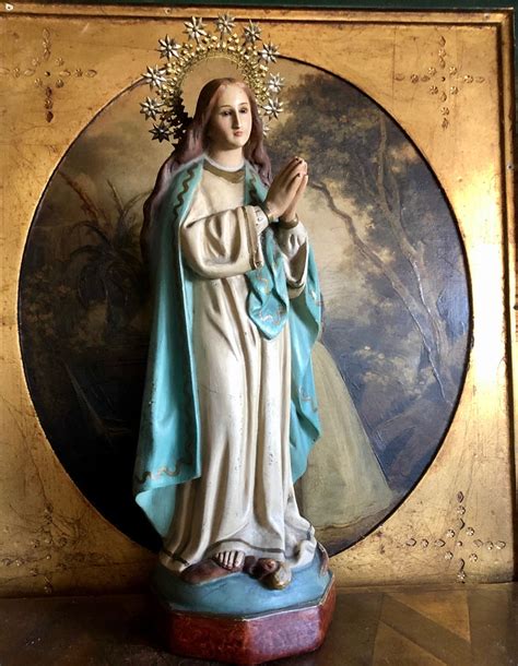 AMAZING Antique Virgin Mary statue Immaculate Conception | Etsy