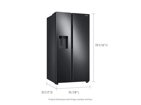 Black Stainless Steel 27.4 cu. ft. Side by Side Fridge | Samsung US