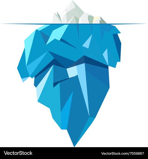 Isolated full big iceberg flat style Royalty Free Vector