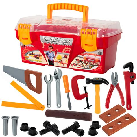 26-Piece Kids Tool Set with Hand Tools, Children Learning Tool Kit for ...