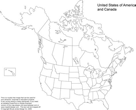 Printable Map Of The United States And Canada - Printable US Maps