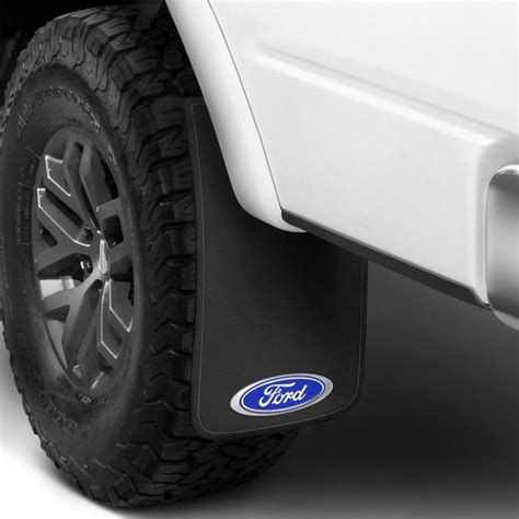 Plasticolor® 000539R01 - Easy Fit Black Mud Flaps with Ford Logo