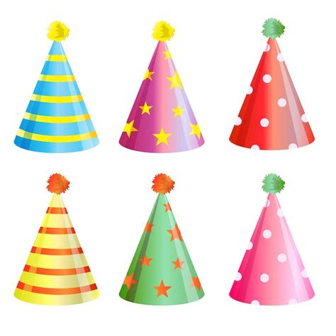 Premium Vector | Birthday party hat collection set