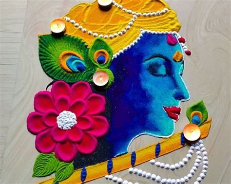 15 Unique Krishna Rangoli Designs To Try Out And Make Your House Festive-Ready For 2023