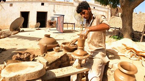 Clay Pottery Making on wheel || Eng Sub || Amazing Talent of Potter in ...