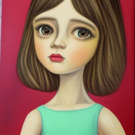 Beautiful Girl in the Style of Margaret Keane · Creative Fabrica