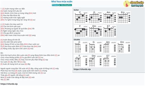 Chord: Như hoa mùa xuân - tab, song lyric, sheet, guitar, ukulele ...