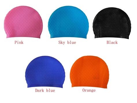 Adults Stretch Silicone Swim Cap with Water Drop Swimming Hats Tool ...