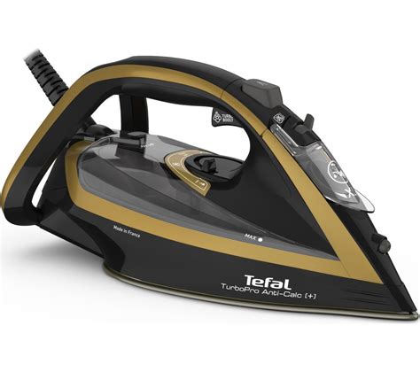 TEFAL Ultimate Turbo Pro Anti-Scale FV5696G0 Steam Iron – Black & Gold Fast Delivery | Currysie