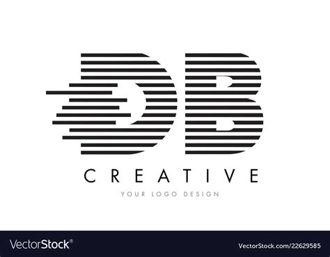 Db d b zebra letter logo design with black Vector Image