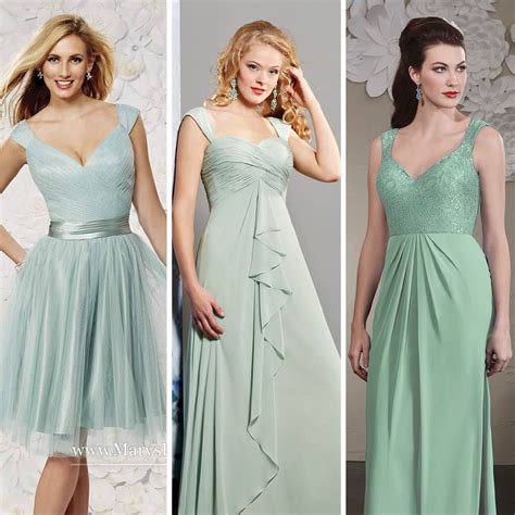 Love these seafoam color bridesmaid dresses! Style M1803, M1472, M1989 ...