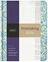 NKJV Notetaking Bible, Blue Floral - B&H Publishing Group